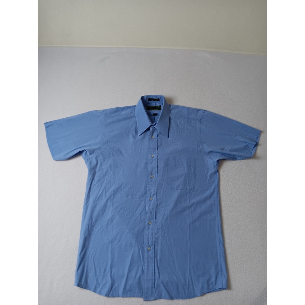 Alexander Julian Colours Mens Blue Short Sleeve Button Down Shirt Size 15